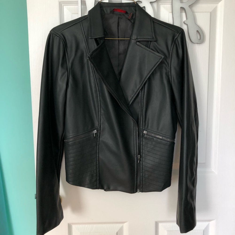 Black leather jacket